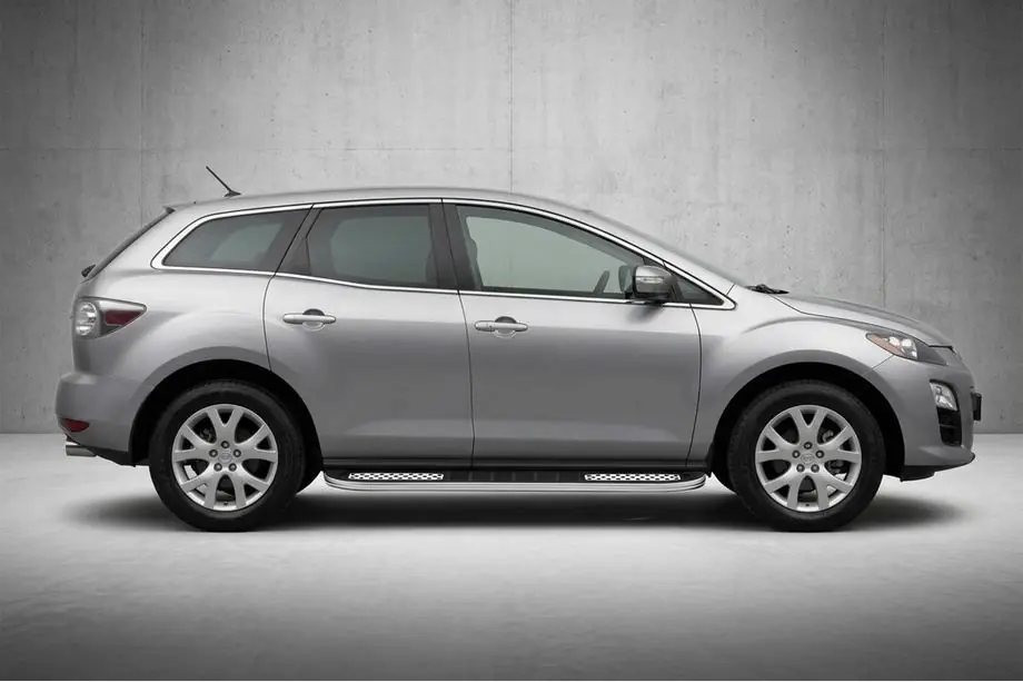 Mazda CX-7 2006-2012 рр. Бокові пороги Tayga V2 (2 шт., алюміній) Фото 1