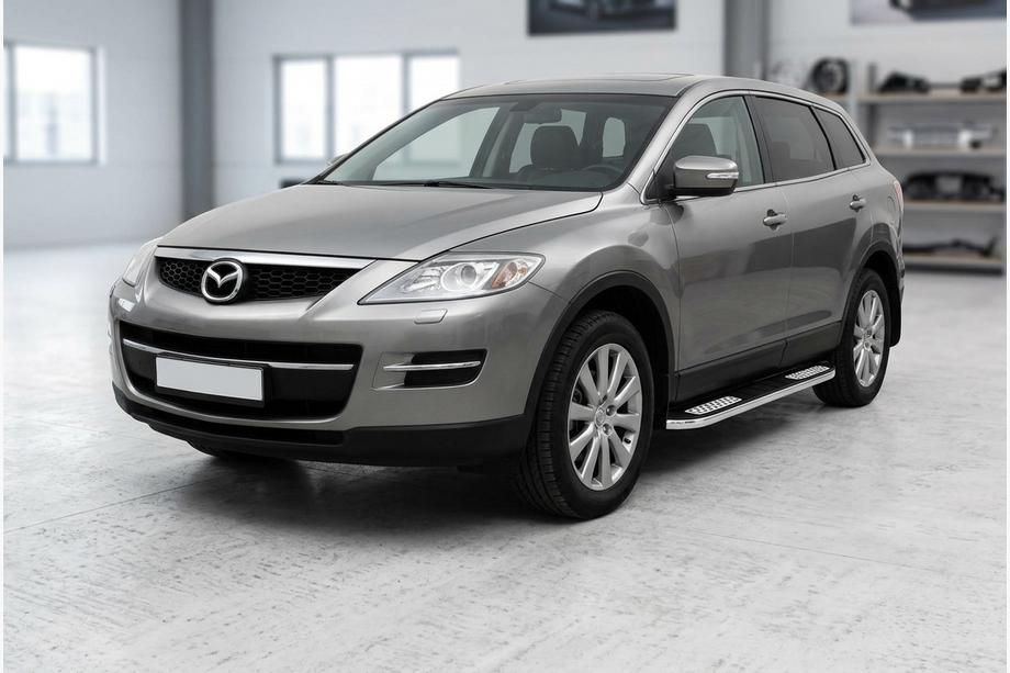 Mazda CX-9 2007-2016 рр. Бокові пороги Tayga V2 (2 шт., алюміній) Фото 1