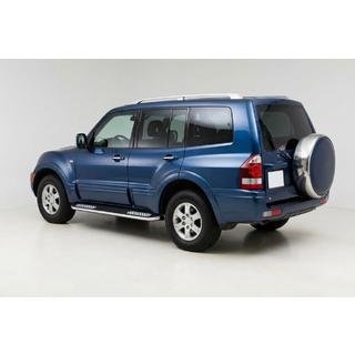 Бокові пороги Tayga V2 (2 шт., алюміній) Mitsubishi Pajero Wagon III 1999-2006 рр. фото 1