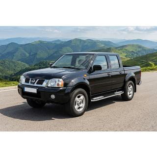Бокові пороги Tayga V2 (2 шт., алюміній) Nissan NP300 1999-2015 рр. фото 1