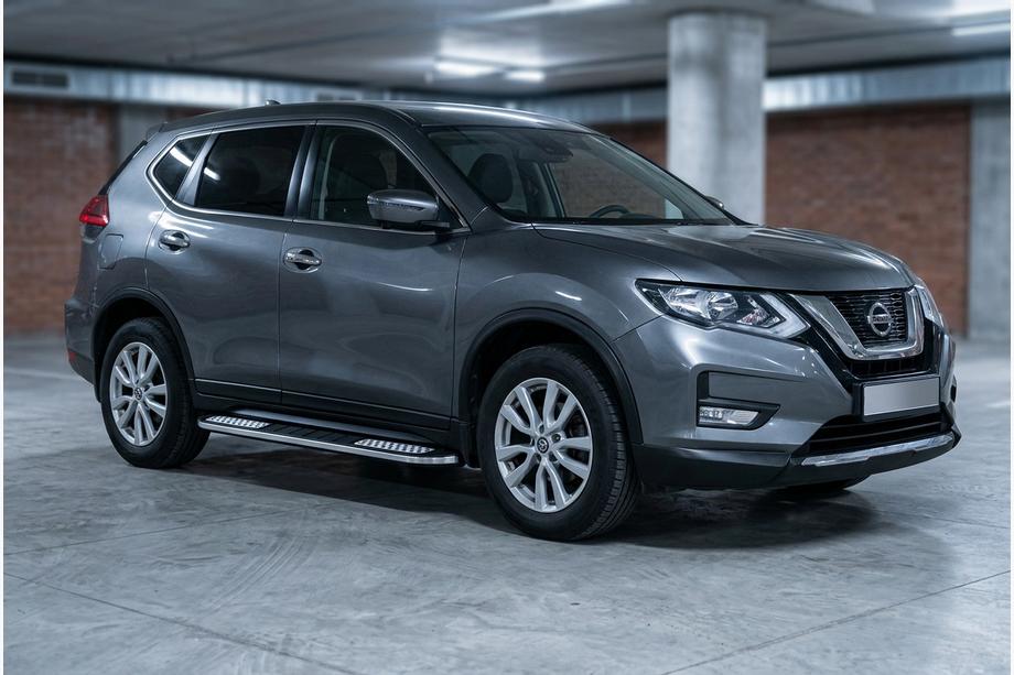 Nissan X-trail T32/Rogue 2014-2021 рр. Бокові пороги Tayga V2 (2 шт., алюміній) Фото 1