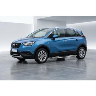 Бокові пороги Tayga V2 (2 шт., алюміній) Opel Crossland X 2017-2024 рр. фото 1