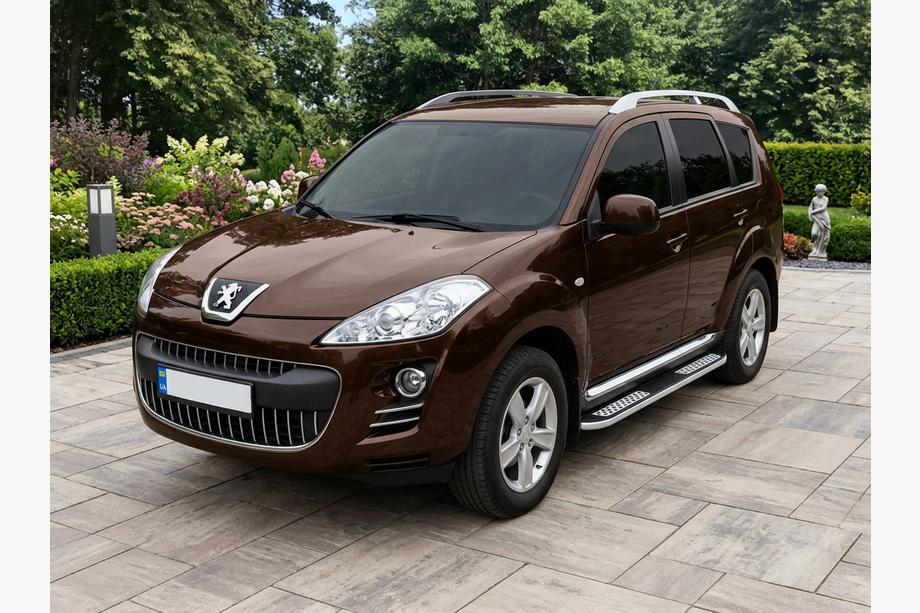 Peugeot 4007 2007-2013 рр. Бокові пороги Tayga V2 (2 шт., алюміній) Фото 1