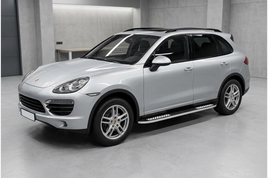 Porsche Cayenne 2010-2017 рр. Бокові пороги Tayga V2 (2 шт., алюміній) Фото 1