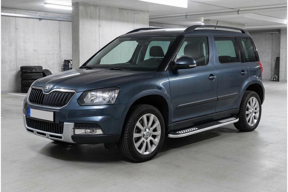 Skoda Yeti 2009-2017 рр. Бокові пороги Tayga V2 (2 шт., алюміній) Фото 1