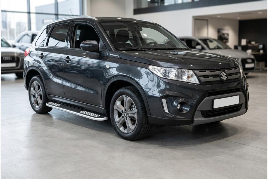 Suzuki Vitara 2015- рр. Бокові пороги Tayga V2 (2 шт., алюміній) Фото 1