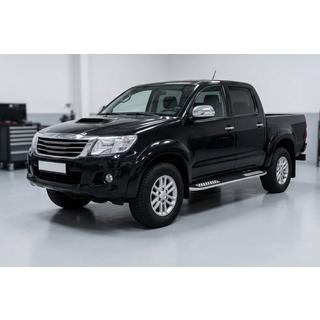 Бокові пороги Tayga V2 (2 шт., алюміній) Toyota Hilux 2006-2015 рр. фото 1