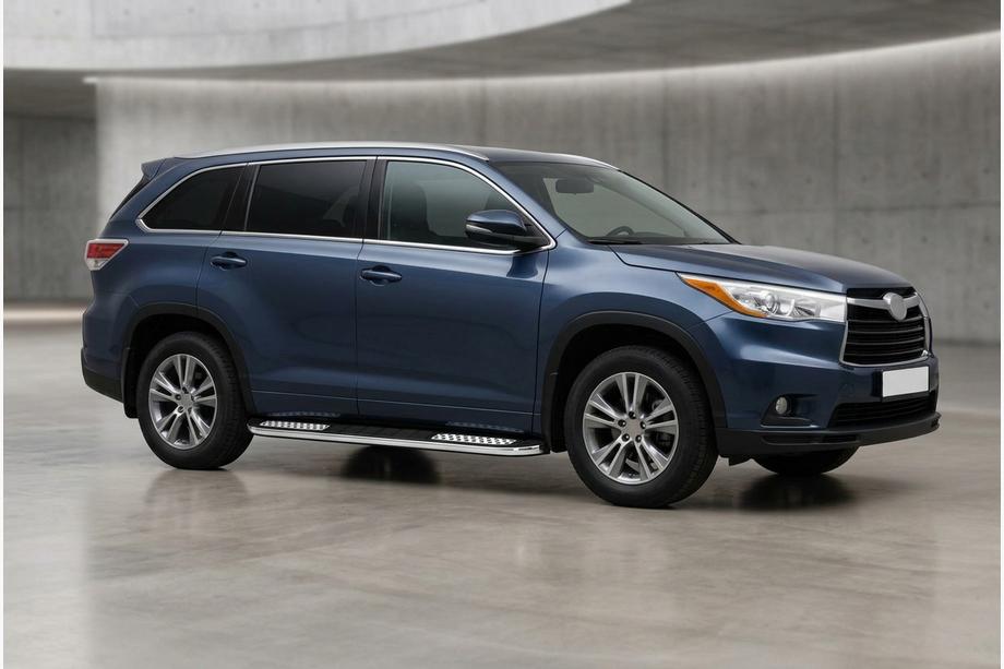 Toyota Highlander 2013-2019 рр. Бокові пороги Tayga V2 (2 шт., алюміній) Фото 1