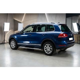 Бокові пороги Tayga V2 (2 шт., алюміній) Volkswagen Touareg 2010-2018 рр. фото 1