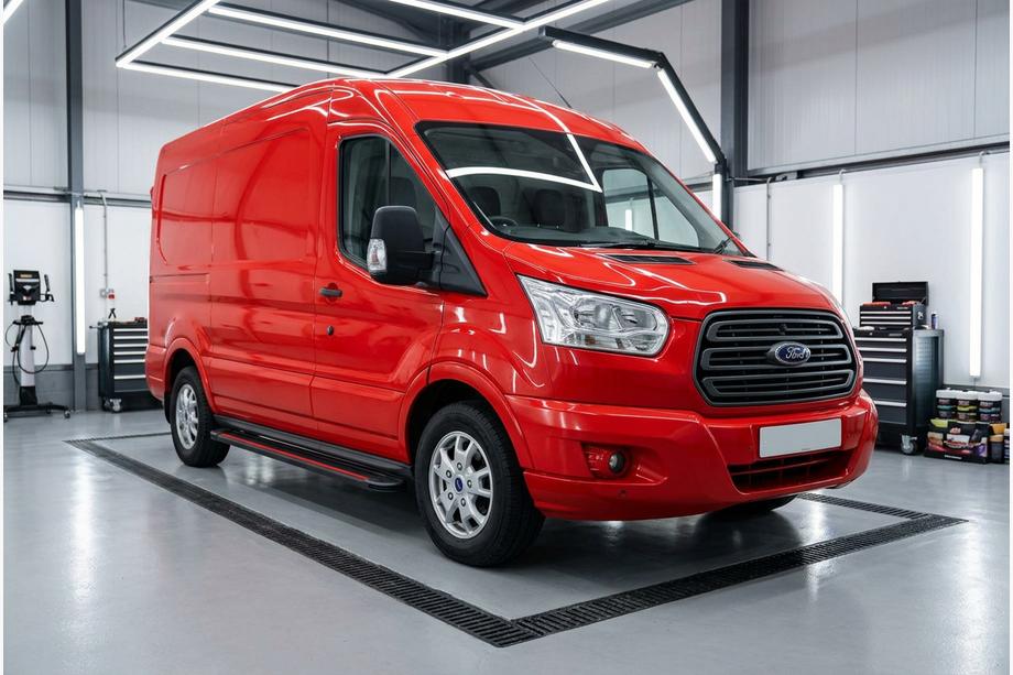 Ford Transit 2014- рр. Бокові пороги Maya Red (2 шт., алюміній) Image