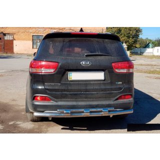 Задня дуга AK015 (нерж.) Kia Sorento II XM 2009-2014 рр. фото 3
