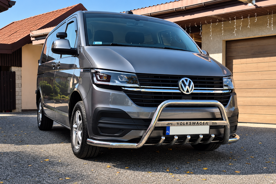 Volkswagen T6 2015-2024 рр. Кенгурятник WT004-ST (нерж) Image