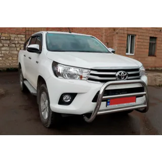 Кенгурятник WT007 (нерж) Toyota Hilux 2015- рр. фото 3