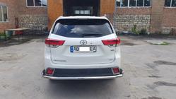 Toyota Highlander 2013-2019 рр. Задній захист AK005-2 (2 шт., нерж) фото 3