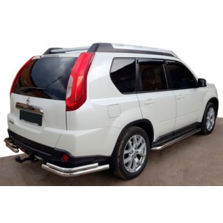 Задні кути AK003-Double (2 шт., нерж.) Nissan X-trail T31 2007-2014 рр. фото 1