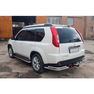 Задні кути AK003-Double (2 шт., нерж.) Nissan X-trail T31 2007-2014 рр. фото 2