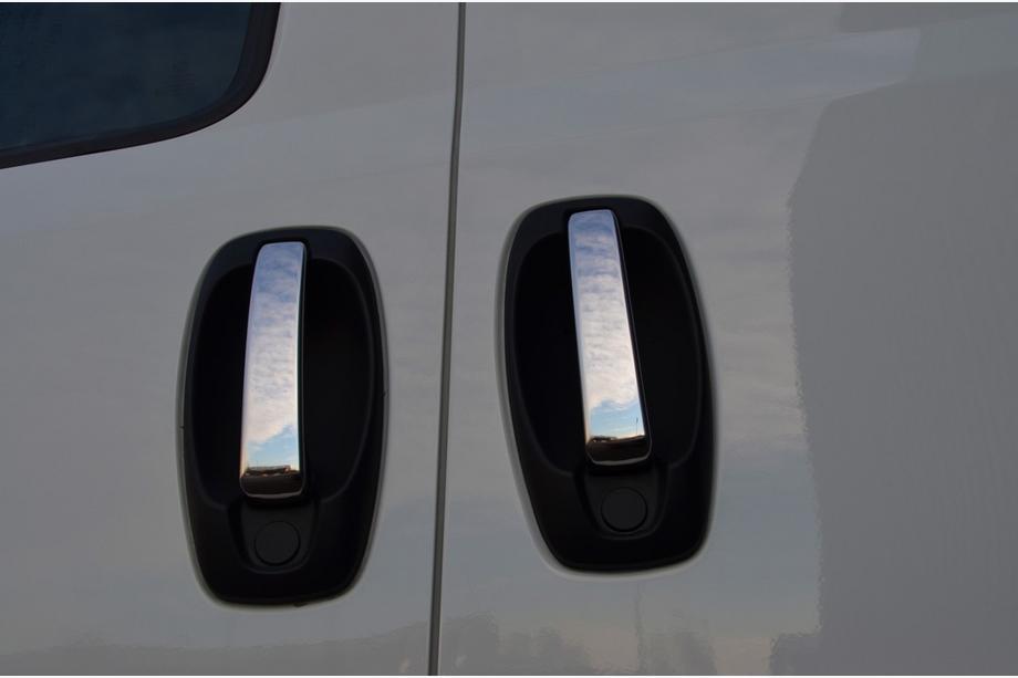 Fiat Doblo II 2010-2022 рр. Накладки на ручки (4 шт., Нерж.) Carmos - Турецька сталь Image