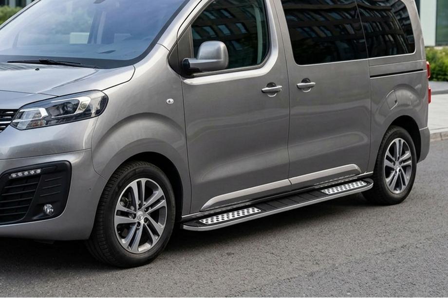 Opel Vivaro 2019- рр. Бокові пороги Tayga V2 (2 шт., Алюміній) Фото 1