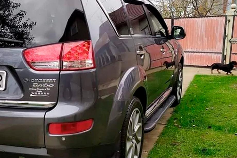 Mitsubishi Outlander 2006-2012 рр. Бокові пороги Bosphorus Grey (2 шт., алюміній) Фото 4