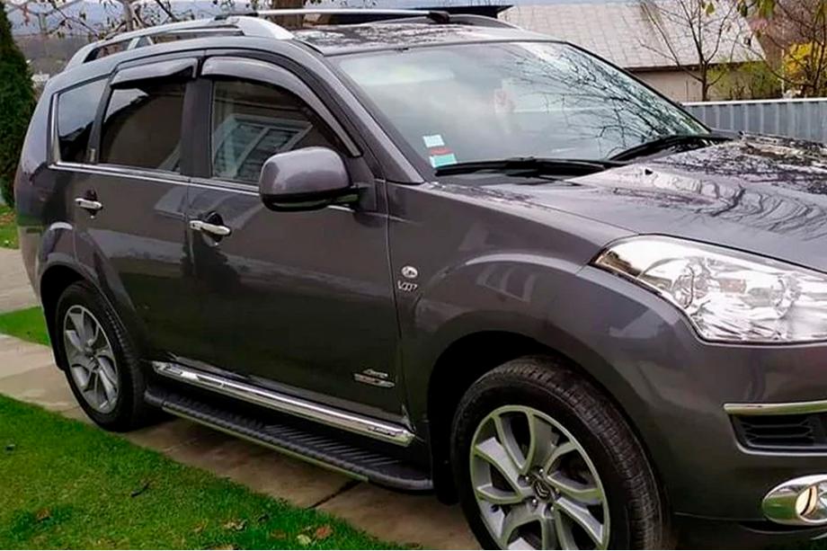 Mitsubishi Outlander 2006-2012 рр. Бокові пороги Bosphorus Grey (2 шт., алюміній) Фото 1