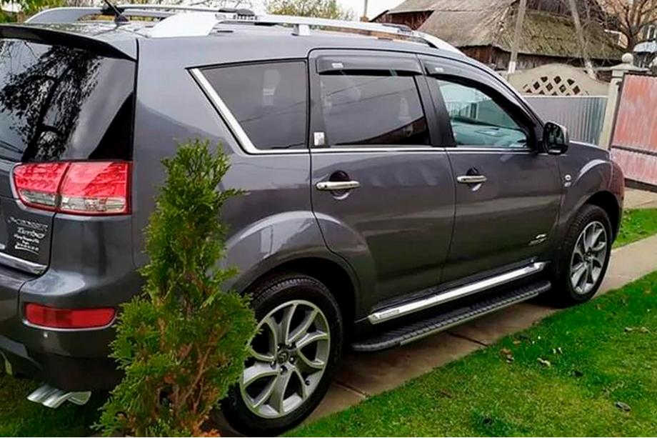 Mitsubishi Outlander 2006-2012 рр. Бокові пороги Bosphorus Grey (2 шт., алюміній) Фото 8