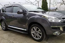 Citroen C-Crosser 2007-2013 рр. Бокові пороги Bosphorus Grey (2 шт., алюміній) фото 1