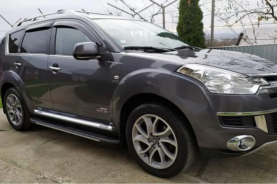 Citroen C-Crosser 2007-2013 рр. Бокові пороги Bosphorus Grey (2 шт., алюміній) Image