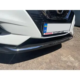 Накладка на передній бампер (2017↗︎, нерж) Nissan Qashqai 2014-2021 рр. фото 3