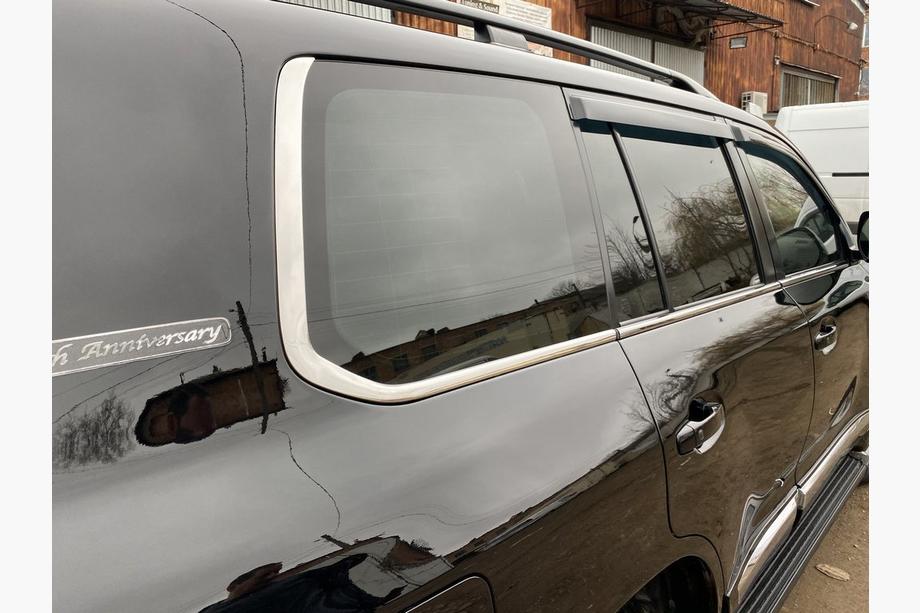 Toyota Land Cruiser 200 2007-2021 рр. Обведення-куточки заднього скла (2 шт., нерж) Фото 3