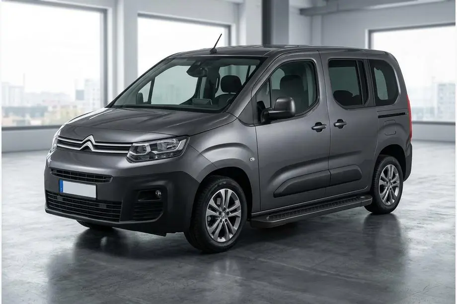 Citroen Berlingo/Multispace 2018- рр. Бокові пороги Allmond Black (2 шт., алюміній) Довга база