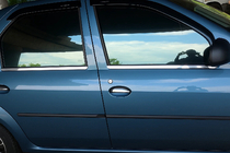 Renault Logan I 2008-2013 рр. Зовнішня окантовка стекол (4 шт, нерж.) Carmos - Турецька сталь фото 1
