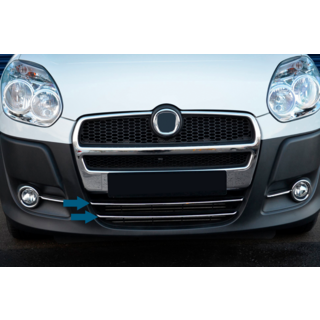 Накладка на нижню решітку (2010-2015, 2 шт, нерж.) Fiat Doblo II 2010-2022 рр. фото 2