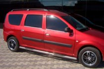 Renault Logan MCV 2005-2013 рр. Бічні труби (2 шт., нерж.) фото 2