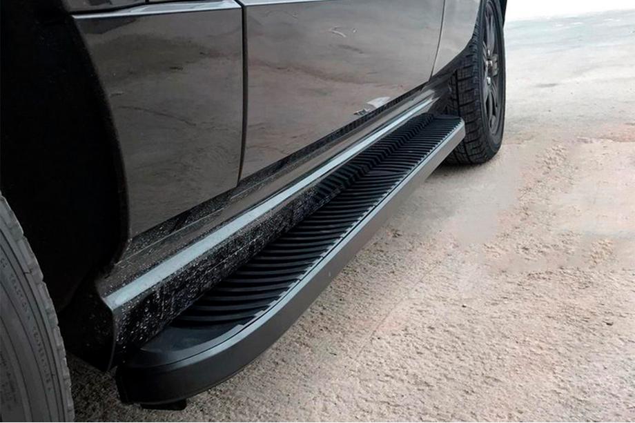 Range Rover III L322 2002-2012 рр. Бокові пороги Tayga Black (2 шт., алюміній) Image
