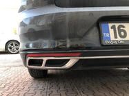 Volkswagen Passat B8 2015-2023 рр. Накладки на глушник Carmos SD/SW (2019+, 3 шт, нерж) фото 2