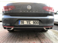 Volkswagen Passat B8 2015-2023 рр. Накладки на глушник Carmos SD/SW (2019+, 3 шт, нерж) фото 4