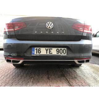 Накладки на глушник Carmos SD/SW (2019+, 3 шт, нерж) Volkswagen Passat B8 2015-2023 рр. фото 4