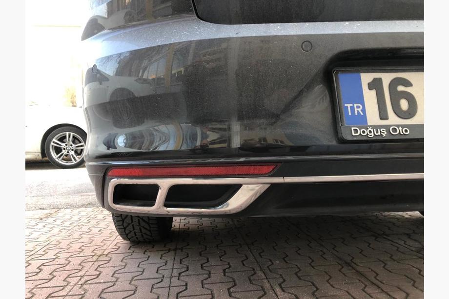 Volkswagen Passat B8 2015-2023 рр. Накладки на глушник Carmos SD/SW (2019+, 3 шт, нерж) Фото 2