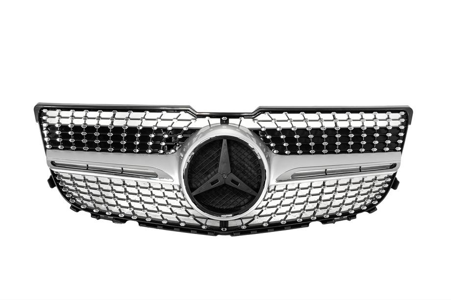 Mercedes GLK class X204 2008-2015 рр. Передня решітка Diamond Silver (2013-2015) Фото 5