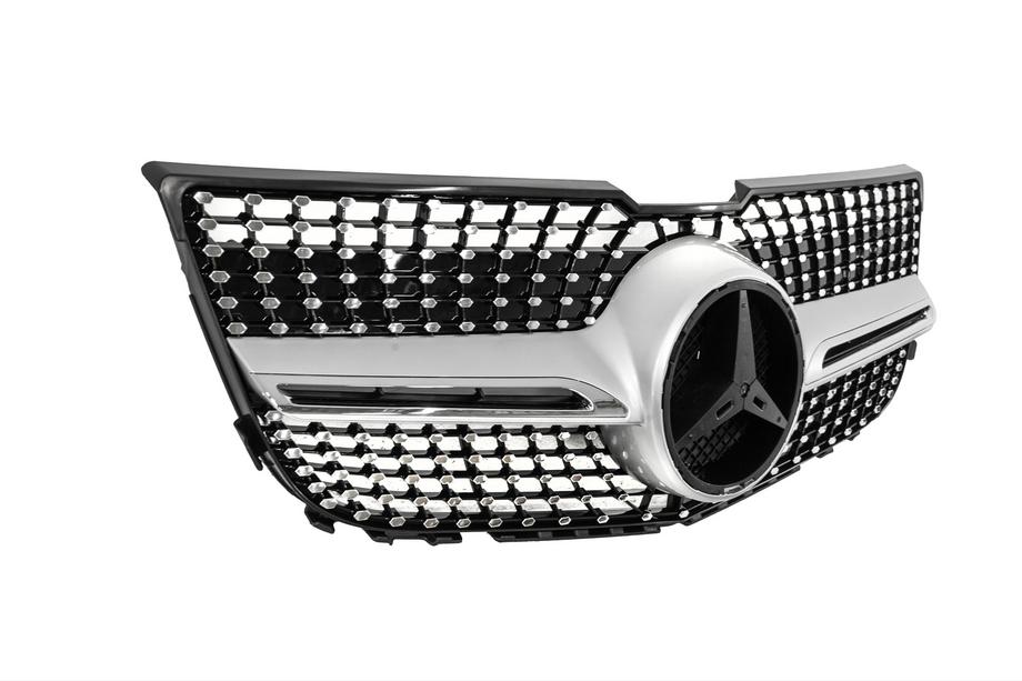 Mercedes GLK class X204 2008-2015 рр. Передня решітка Diamond Silver (2013-2015) Фото 7