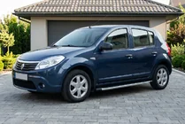 Renault Sandero 2007-2013 рр. Бокові пороги Fullmond (2 шт., алюміній) фото 1