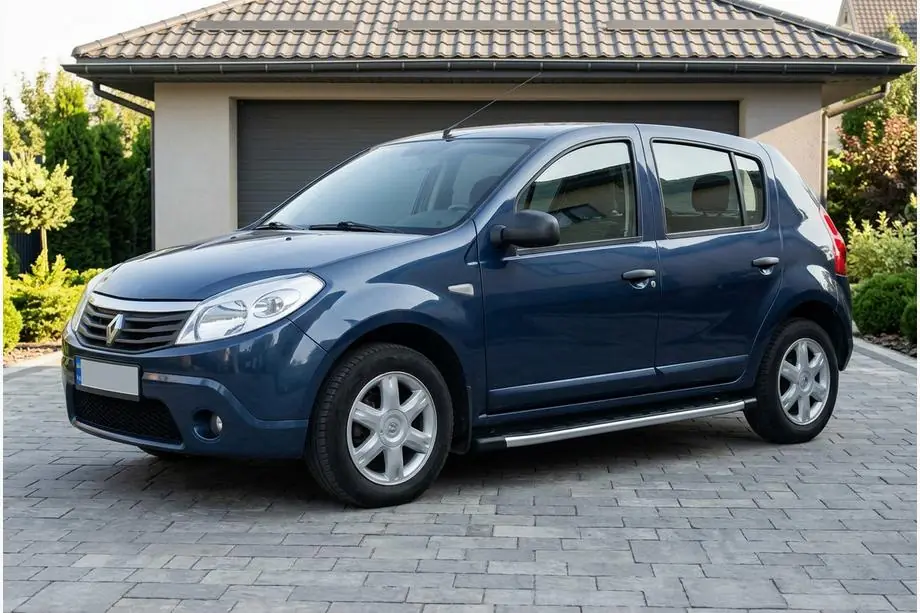 Renault Sandero 2007-2013 рр. Бокові пороги Fullmond (2 шт., алюміній) Image