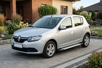Renault Sandero 2013-2022 рр. Бокові пороги Allmond Grey (2 шт., алюм.) фото 1