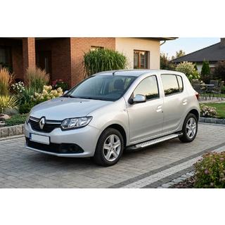 Бокові пороги Allmond Grey (2 шт., алюм.) Renault Sandero 2013-2022 рр. фото 1
