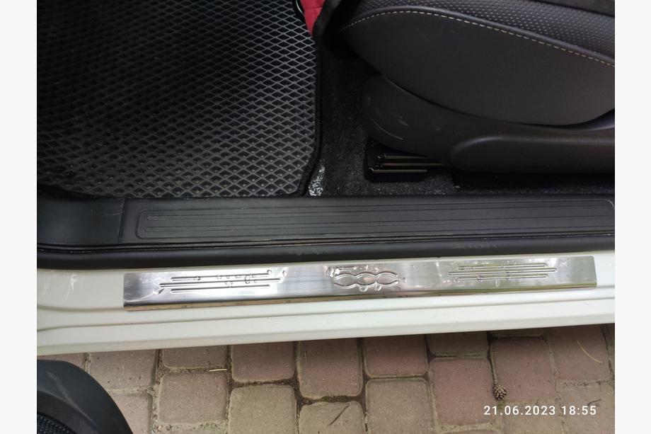 Fiat 500/500L 2013-2022 рр. Накладки на пороги 500 (Carmos, 2 шт, нерж) Фото 3
