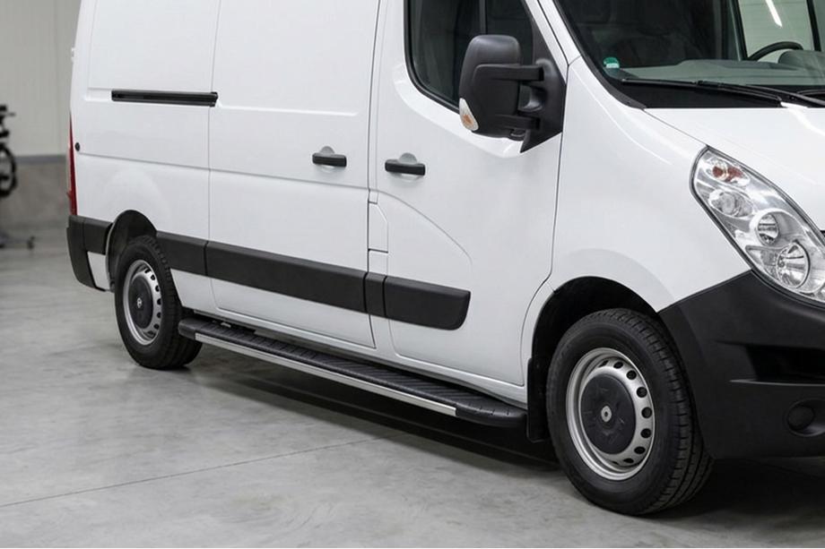 Opel Movano 2010-2021 рр. Бокові пороги Bosphorus Grey (2 шт., алюміній) Image
