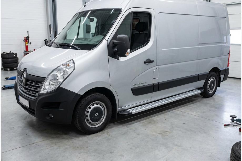 Renault Master 2011-2023 рр. Бокові пороги Maya V2 (2 шт., алюміній) Image
