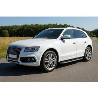 Бокові пороги Bosphorus Grey (2 шт., алюміній) Audi Q5 2008-2017 рр. фото 1