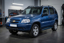Chevrolet Niva 1998-2020 рр. Бокові пороги Maya Blue (2 шт., алюміній) фото 1