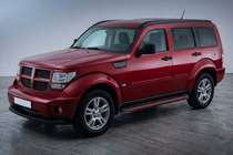 Dodge Nitro 2006-2011 рр. Бокові пороги Maya Red (2 шт., алюміній) фото 1